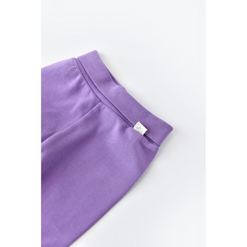 Fashion, accesorii si bijuterii - Copii - Imbracaminte copii - Pantaloni copii - Pantaloni cu Botosei - Bumbac organic Mov BabyCosy (Marime: 6-9 luni) - Infinity.ro