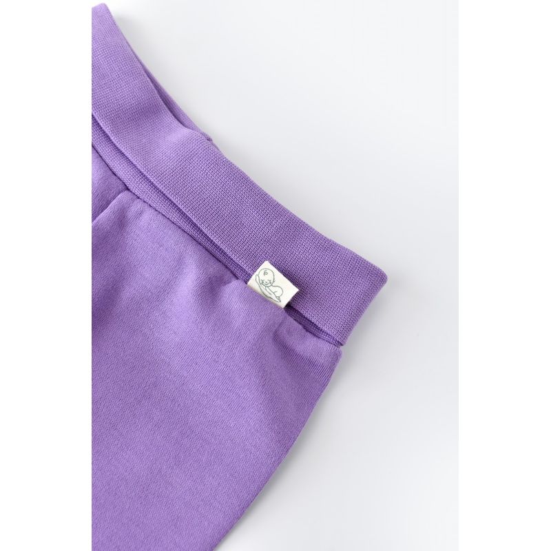 Fashion, accesorii si bijuterii - Copii - Imbracaminte copii - Pantaloni copii - Pantaloni cu Botosei - Bumbac organic Mov BabyCosy (Marime: 6-9 luni) - Infinity.ro
