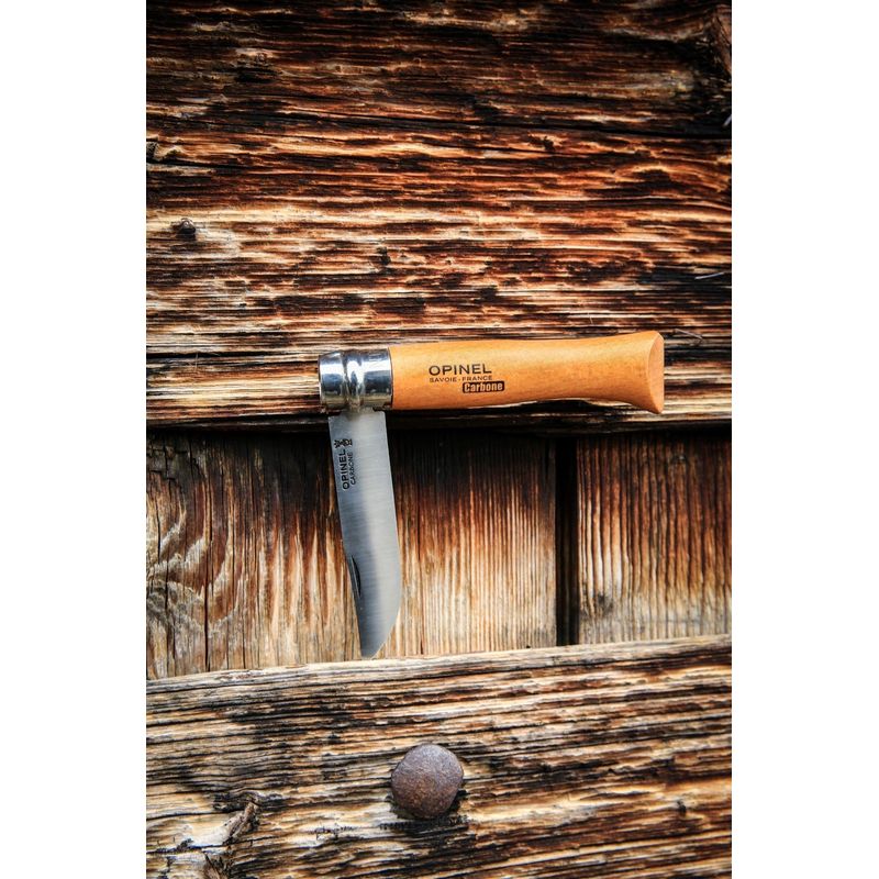 Sport si Outdoor - Camping - Cutite, bricege si accesorii - Cutite si bricege - Cutit de buzunar N°08, otel carbon, 8,5cm, "Carbone" - Opinel - Infinity.ro