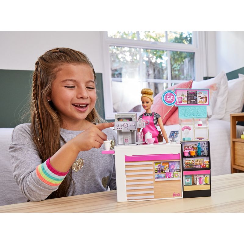 Jucarii, Copii si Bebe - Jucarii si jocuri - Papusi si accesorii - Papusi - Barbie  set cafenea cu 20 de accesorii - Infinity.ro