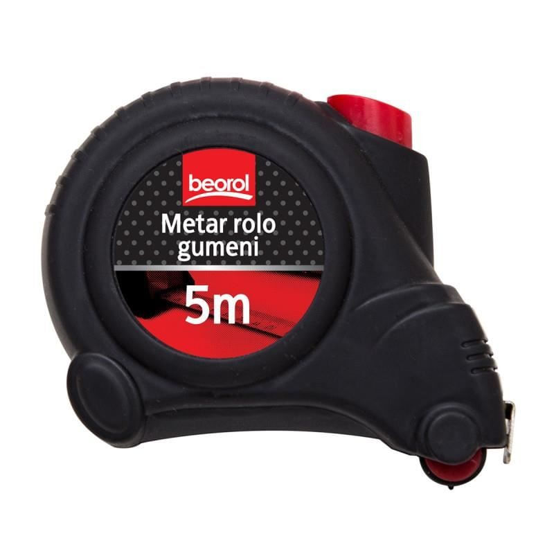 Casa si Gradina - Constructii - Scule de mana si unelte - Unelte de masurat - Ruleta autostop 5 m, cu rola cauciuc, Beorol - Infinity.ro