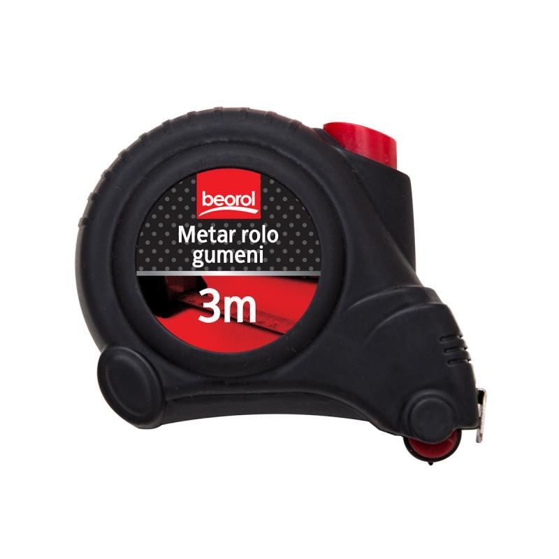 Casa si Gradina - Constructii - Scule de mana si unelte - Unelte de masurat - Ruleta autostop 3 m, cu rola cauciuc, Beorol - Infinity.ro