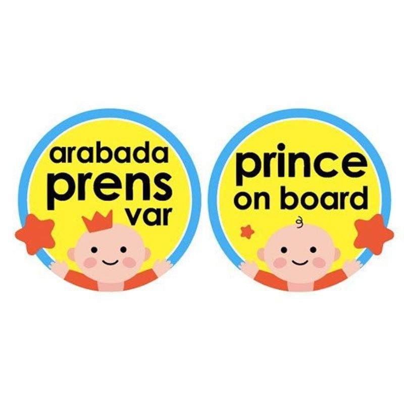 Auto si Moto - Piese auto si accesorii - Interior auto - Accesorii interior - Semn luneta Baby/Prince/Princess on board cu ventuza (Culoare: Galben) - Infinity.ro