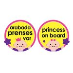 Auto si Moto - Piese auto si accesorii - Interior auto - Accesorii interior - Semn luneta Baby/Prince/Princess on board cu ventuza (Culoare: Galben) - Infinity.ro