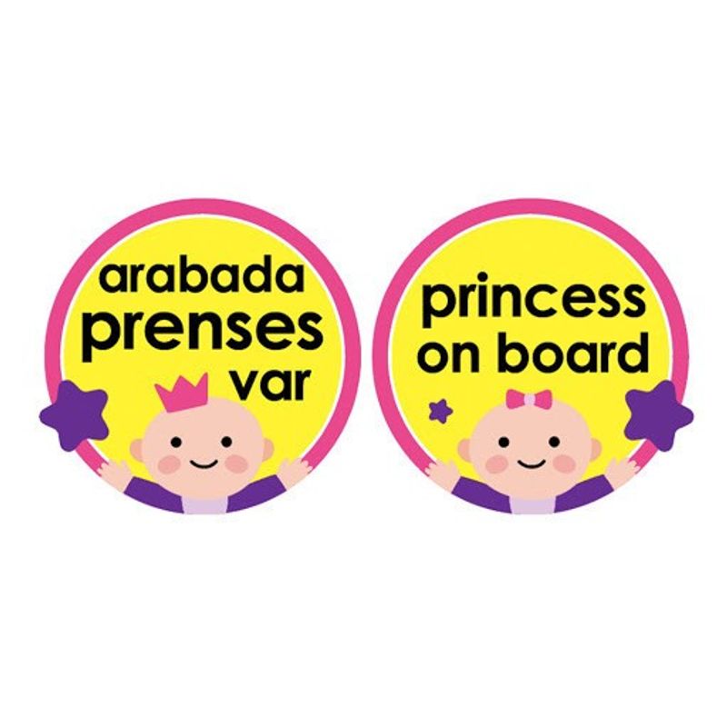 Auto si Moto - Piese auto si accesorii - Interior auto - Accesorii interior - Semn luneta Baby/Prince/Princess on board cu ventuza (Culoare: Galben) - Infinity.ro