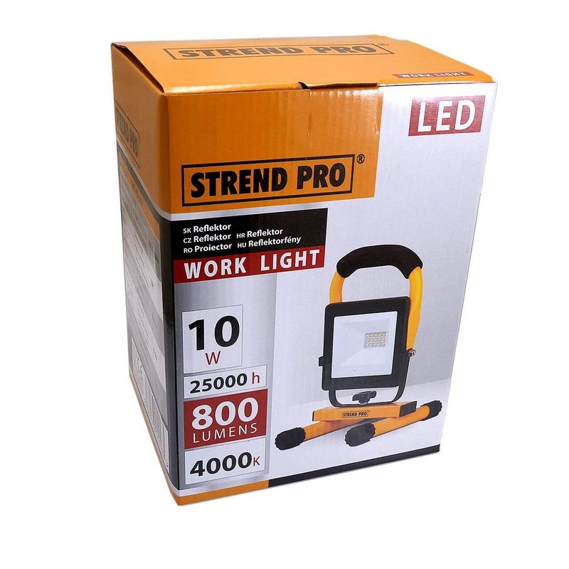Casa si Gradina - Corpuri si surse de iluminat - Iluminat comercial si industrial - Proiectoare si lampi de lucru - Proiector lucru, LED SMD, stativ, 10 W, 800 lm, cablu 1.8 m, IP65, Strend Pro - Infinity.ro