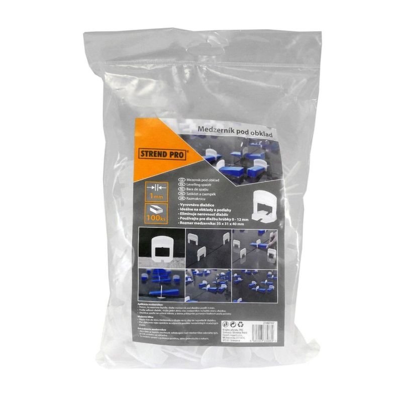 Casa si Gradina - Constructii - Gresie si faianta - Accesorii gresie si faianta - Distantiere pentru nivelare si aliniere a placilor ceramice, set 100 buc, 2 mm, Strend Pro - Infinity.ro