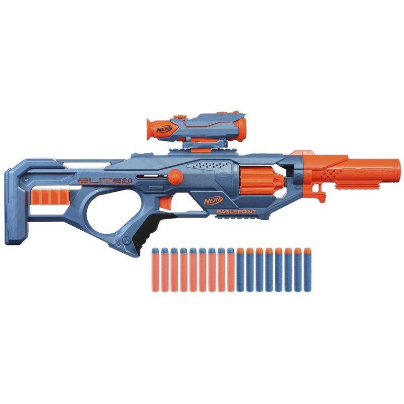 Jucarii, Copii si Bebe - Jucarii si jocuri - Jucarii de rol - Arme de jucarie - Blaster Nerf Elite 2.0 - Eaglepoint Rd 8, 16 proiectile - Infinity.ro