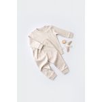 Fashion, accesorii si bijuterii - Copii - Imbracaminte copii - Treninguri si compleuri copii - Set bluzita cu maneca lunga si pantaloni lungi - bumbac organic 100% - Crem cu buline, BabyCosy (Marime: 18-24 Luni) - Infinity.ro