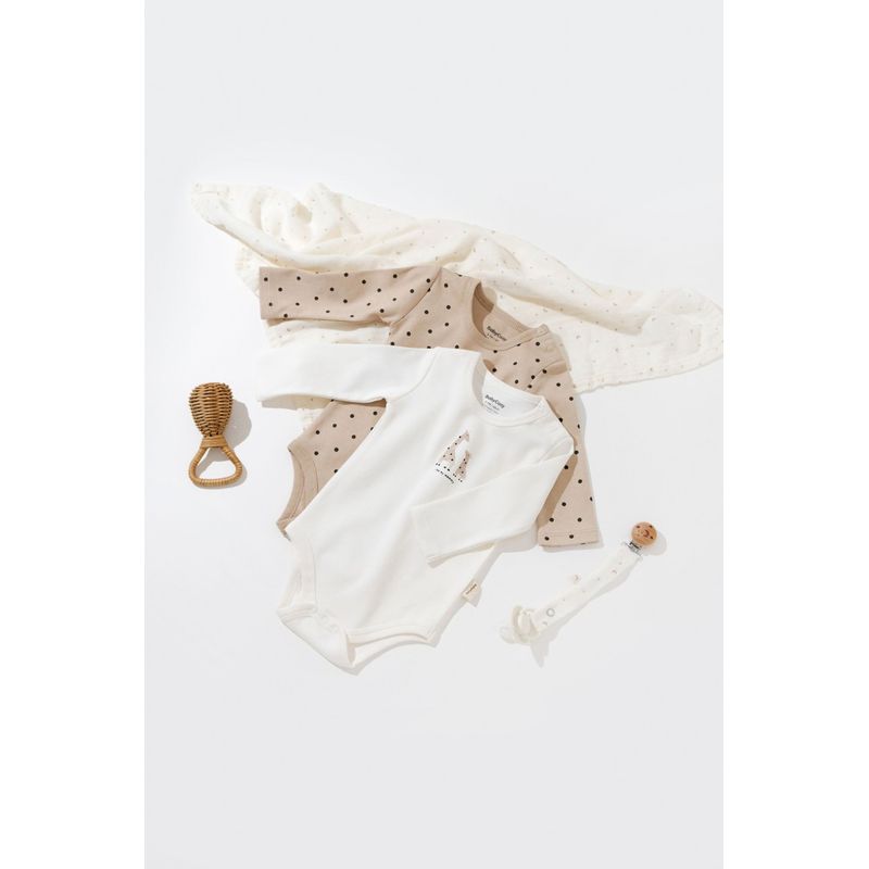 Fashion, accesorii si bijuterii - Copii - Imbracaminte copii - Body-uri copii - Set 2 body-uri cu maneca lunga bebe unisex Girafa, BabyCosy, 100% bumbac organic (Marime: 12-18 Luni) - Infinity.ro