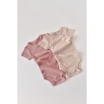 Fashion, accesorii si bijuterii - Copii - Imbracaminte copii - Body-uri copii - Set de 2 body-uri cu maneca scurta din bumbac organic si modal - Roz/Blush BabyCosy (Marime: 9-12 luni) - Infinity.ro