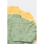 Fashion, accesorii si bijuterii - Copii - Imbracaminte copii - Body-uri copii - Set 2 body-uri petrecute Printed, BabyCosy, 50% modal+50% bumbac, Lamaie/Verde (Marime: 0-3 Luni) - Infinity.ro