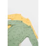 Fashion, accesorii si bijuterii - Copii - Imbracaminte copii - Body-uri copii - Set 2 body-uri petrecute Printed, BabyCosy, 50% modal+50% bumbac, Lamaie/Verde (Marime: 0-3 Luni) - Infinity.ro