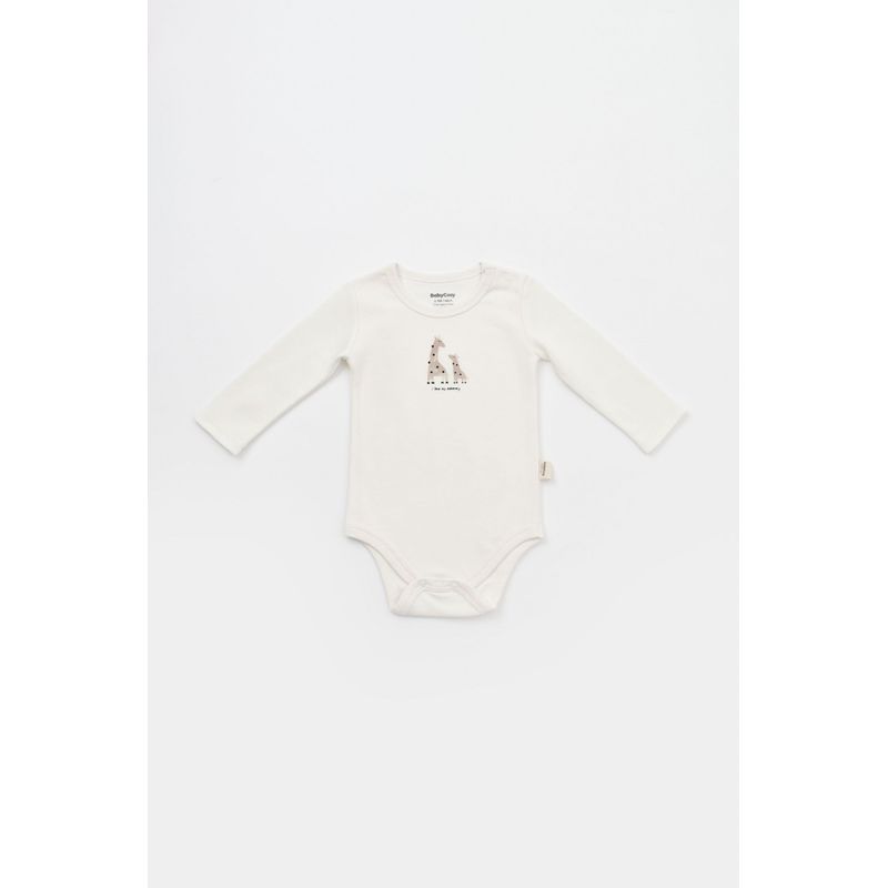 Fashion, accesorii si bijuterii - Copii - Imbracaminte copii - Body-uri copii - Set 2 body-uri cu maneca lunga bebe unisex Girafa, BabyCosy, 100% bumbac organic (Marime: 9-12 luni) - Infinity.ro