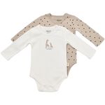 Fashion, accesorii si bijuterii - Copii - Imbracaminte copii - Body-uri copii - Set 2 body-uri cu maneca lunga bebe unisex Girafa, BabyCosy, 100% bumbac organic (Marime: 9-12 luni) - Infinity.ro