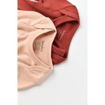 Fashion, accesorii si bijuterii - Copii - Imbracaminte copii - Body-uri copii - Set 2 body-uri cu maneca lunga bebe unisex din bumbac organic si modal - Caramiziu/Somon, BabyCosy (Marime: 6-9 luni) - Infinity.ro