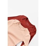 Fashion, accesorii si bijuterii - Copii - Imbracaminte copii - Body-uri copii - Set 2 body-uri cu maneca lunga bebe unisex din bumbac organic si modal - Caramiziu/Somon, BabyCosy (Marime: 6-9 luni) - Infinity.ro