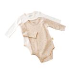 Fashion, accesorii si bijuterii - Copii - Imbracaminte copii - Body-uri copii - Set 2 body-uri cu maneca lunga bebe unisex -100% bumbac organic - Crem cu buline, BabyCosy (Marime: 9-12 luni) - Infinity.ro