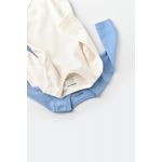 Fashion, accesorii si bijuterii - Copii - Imbracaminte copii - Body-uri copii - Set 2 body-uri cu maneca lunga bebe unisex -100% bumbac organic - Ecru/Bleu, BabyCosy (Marime: 9-12 luni) - Infinity.ro