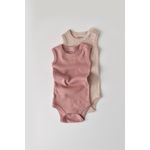 Fashion, accesorii si bijuterii - Copii - Imbracaminte copii - Body-uri copii - Set de 2 body-uri fara maneci din bumbac organic si modal - Roz/Blush BabyCosy (Marime: 18-24 Luni) - Infinity.ro