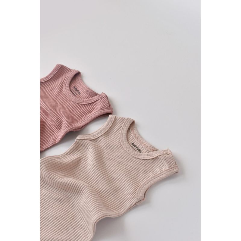 Fashion, accesorii si bijuterii - Copii - Imbracaminte copii - Body-uri copii - Set de 2 body-uri fara maneci din bumbac organic si modal - Roz/Blush BabyCosy (Marime: 18-24 Luni) - Infinity.ro