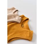 Fashion, accesorii si bijuterii - Copii - Imbracaminte copii - Body-uri copii - Set de 2 body-uri fara maneci din bumbac organic si modal - Mustar/Somon BabyCosy (Marime: 0-3 Luni) - Infinity.ro