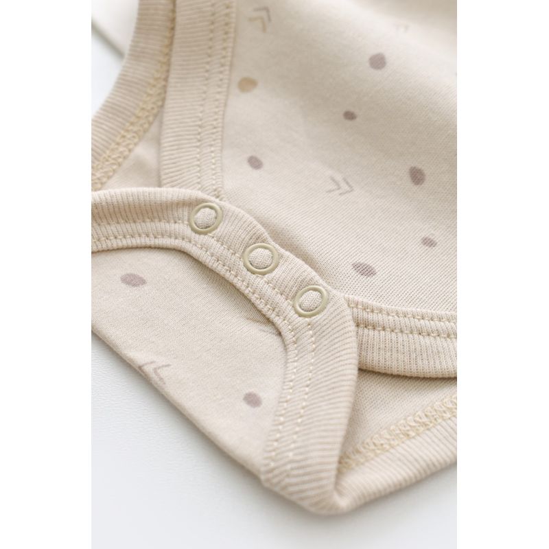 Fashion, accesorii si bijuterii - Copii - Imbracaminte copii - Body-uri copii - Set 2 body-uri fara maneci bebe unisex -100% bumbac organic - Crem cu buline, BabyCosy (Marime: 0-3 Luni) - Infinity.ro