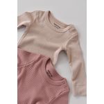 Fashion, accesorii si bijuterii - Copii - Imbracaminte copii - Body-uri copii - Set de 2 body-uri cu maneca lunga din bumbac organic si modal - Roz/Blush BabyCosy (Marime: 3-6 Luni) - Infinity.ro