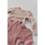 Fashion, accesorii si bijuterii - Copii - Imbracaminte copii - Body-uri copii - Set de 2 body-uri cu maneca lunga din bumbac organic si modal - Roz/Blush BabyCosy (Marime: 3-6 Luni) - Infinity.ro