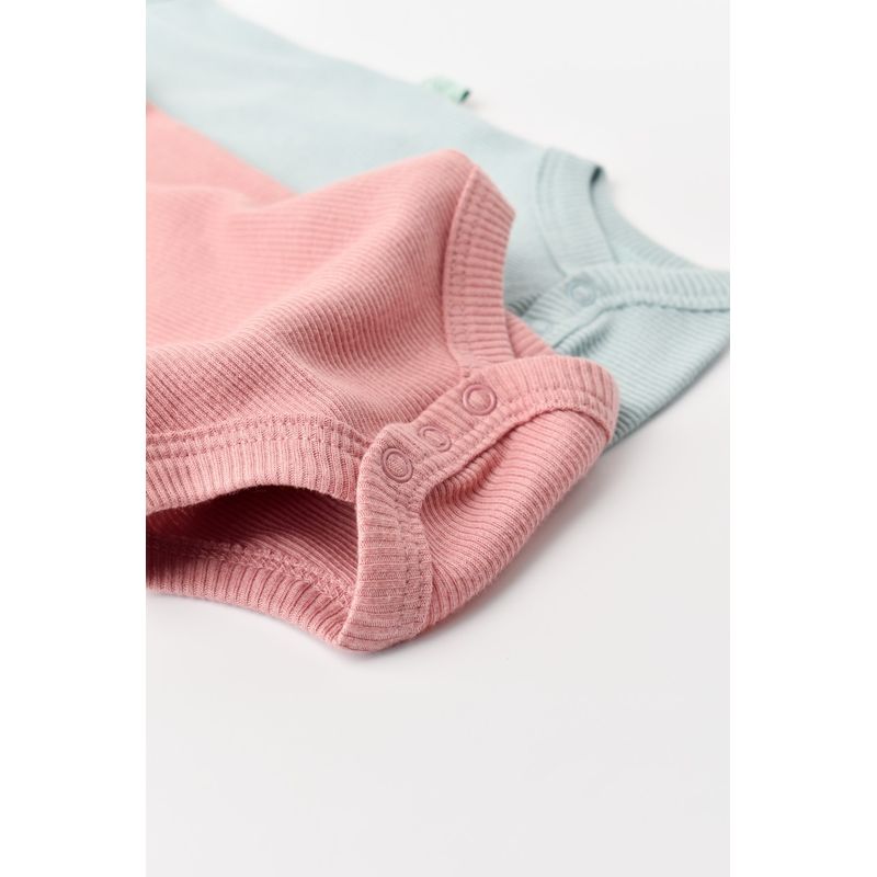 Fashion, accesorii si bijuterii - Copii - Imbracaminte copii - Body-uri copii - Set 2 body-uri fara maneci bebe unisex din bumbac organic si modal - Mint/Rose, BabyCosy (Marime: 18-24 Luni) - Infinity.ro