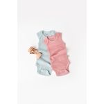 Fashion, accesorii si bijuterii - Copii - Imbracaminte copii - Body-uri copii - Set 2 body-uri fara maneci bebe unisex din bumbac organic si modal - Mint/Rose, BabyCosy (Marime: 18-24 Luni) - Infinity.ro