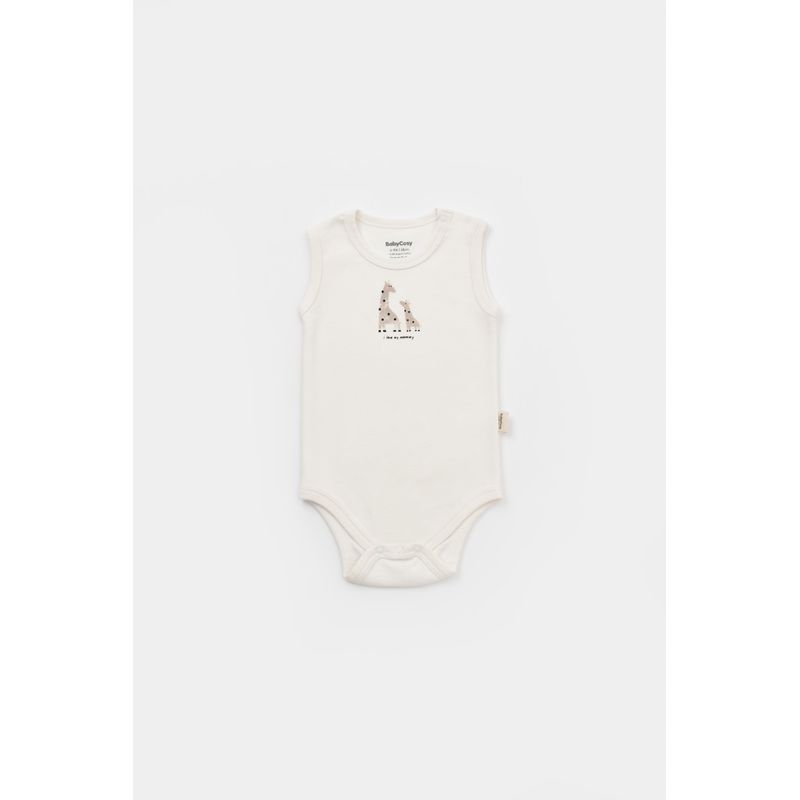 Fashion, accesorii si bijuterii - Copii - Imbracaminte copii - Body-uri copii - Set 2 body-uri fara maneci bebe unisex Girafa, BabyCosy, 100% bumbac organic (Marime: 12-18 Luni) - Infinity.ro