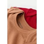 Fashion, accesorii si bijuterii - Copii - Imbracaminte copii - Body-uri copii - Set 2 body-uri bebe unisex din bumbac organic si modal - Maro/Rosu, BabyCosy (Marime: 18-24 Luni) - Infinity.ro