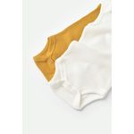Fashion, accesorii si bijuterii - Copii - Imbracaminte copii - Body-uri copii - Set 2 body-uri fara maneci bebe unisex din bumbac organic si modal - Mustar/Ecru, BabyCosy (Marime: 6-9 luni) - Infinity.ro