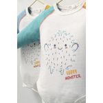 Fashion, accesorii si bijuterii - Copii - Imbracaminte copii - Body-uri copii - Set cu pantalonasi si body cu maneca lunga pentru bebelusi Monster, Tongs baby (Marime: 18-24 Luni, Culoare: Bleumarin) - Infinity.ro