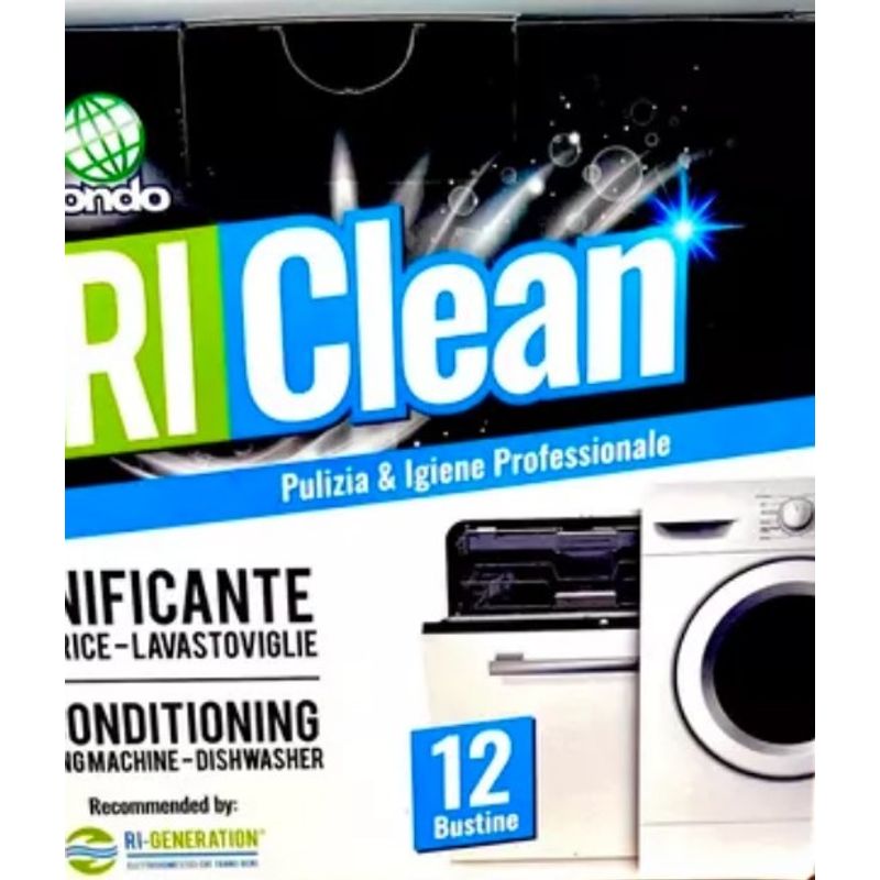 Electronice si Electrocasnice - Masini si uscatoare de rufe - Accesorii masini de spalat si uscatoare - Set 12 pachete de solutie anticalcar, degresant pentru masini de spalat RiCLean Sanitizer 3-in1 - Infinity.ro