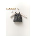 Fashion, accesorii si bijuterii - Copii - Imbracaminte copii - Body-uri copii - Set rochita cu body pentru fetite Monster, Tongs baby (Culoare: Gri, Marime: 6-9 luni) - Infinity.ro