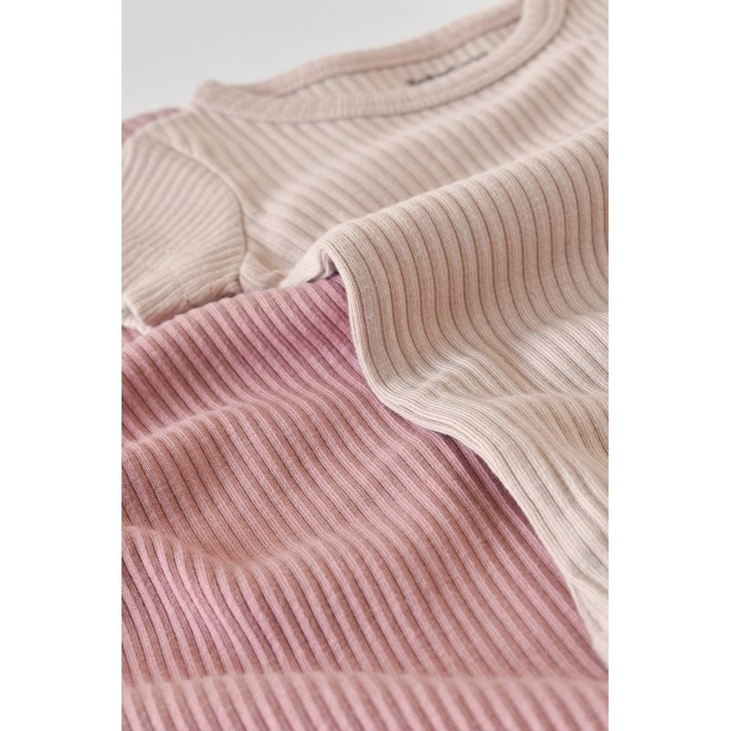 Fashion, accesorii si bijuterii - Copii - Imbracaminte copii - Body-uri copii - Set de 2 body-uri cu maneca scurta din bumbac organic si modal - Roz/Blush BabyCosy (Marime: 6-9 luni) - Infinity.ro