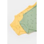 Fashion, accesorii si bijuterii - Copii - Imbracaminte copii - Body-uri copii - Set 2 body-uri fara maneci Printed, BabyCosy, 50% modal+50% bumbac, Lamaie/Verde (Marime: 9-12 luni) - Infinity.ro