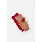 Fashion, accesorii si bijuterii - Copii - Imbracaminte copii - Body-uri copii - Set 2 body-uri fara maneci bebe unisex din bumbac organic si modal - Maro/Rosu, BabyCosy (Marime: 12-18 Luni) - Infinity.ro