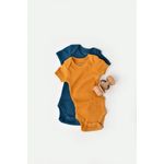 Fashion, accesorii si bijuterii - Copii - Imbracaminte copii - Body-uri copii - Set 2 body-uri bebe unisex din bumbac organic si modal - Bleumarin/Sofran, BabyCosy (Marime: 3-6 Luni) - Infinity.ro