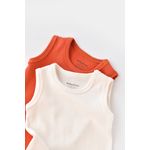 Fashion, accesorii si bijuterii - Copii - Imbracaminte copii - Body-uri copii - Set 2 body-uri fara maneci bebe unisex -100% bumbac organic -Scortisoara/Ecru, BabyCosy (Marime: 18-24 Luni) - Infinity.ro