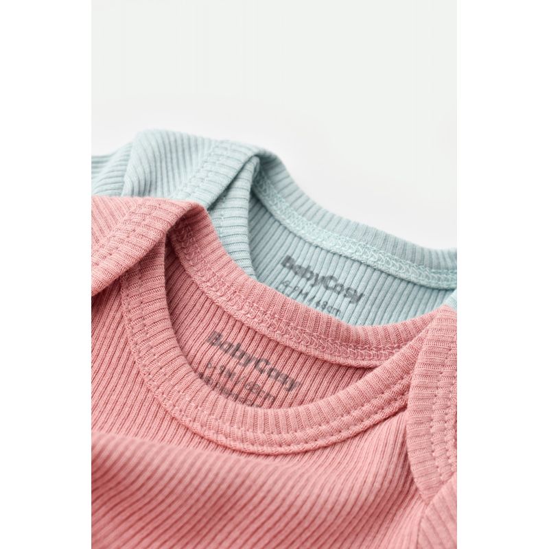 Fashion, accesorii si bijuterii - Copii - Imbracaminte copii - Body-uri copii - Set 2 body-uri bebe unisex din bumbac organic si modal - Mint/Rose, BabyCosy (Marime: 3-6 Luni) - Infinity.ro
