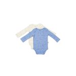Fashion, accesorii si bijuterii - Copii - Imbracaminte copii - Body-uri copii - Set 2 body-uri cu maneca lunga Printed, BabyCosy, 50% modal+50% bumbac, Ecru/Lavanda (Marime: 3-6 Luni) - Infinity.ro