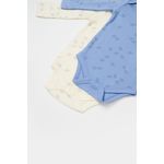 Fashion, accesorii si bijuterii - Copii - Imbracaminte copii - Body-uri copii - Set 2 body-uri cu maneca lunga Printed, BabyCosy, 50% modal+50% bumbac, Ecru/Lavanda (Marime: 3-6 Luni) - Infinity.ro