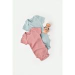 Fashion, accesorii si bijuterii - Copii - Imbracaminte copii - Body-uri copii - Set 2 body-uri bebe unisex din bumbac organic si modal - Mint/Rose, BabyCosy (Marime: 9-12 luni) - Infinity.ro