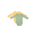 Fashion, accesorii si bijuterii - Copii - Imbracaminte copii - Body-uri copii - Set 2 body-uri cu maneca lunga Printed, BabyCosy, 50% modal+50% bumbac, Lamaie/Verde (Marime: 9-12 luni) - Infinity.ro