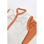 Fashion, accesorii si bijuterii - Copii - Imbracaminte copii - Body-uri copii - Set 3 piese Broscuta cu body, pantalonasi si vestuta din 80%bumbac organic si 20% poliester - Portocaliu, BabyCosy (Marime: 6-9 - Infinity.ro