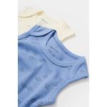 Fashion, accesorii si bijuterii - Copii - Imbracaminte copii - Body-uri copii - Set 2 body-uri fara maneci Printed, BabyCosy, 50% modal+50% bumbac, Ecru/Lavanda (Marime: 9-12 luni) - Infinity.ro
