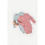 Fashion, accesorii si bijuterii - Copii - Imbracaminte copii - Body-uri copii - Set 2 body-uri cu maneca lunga bebe unisex din bumbac organic si modal - Mint/Rose, BabyCosy (Marime: 6-9 luni) - Infinity.ro